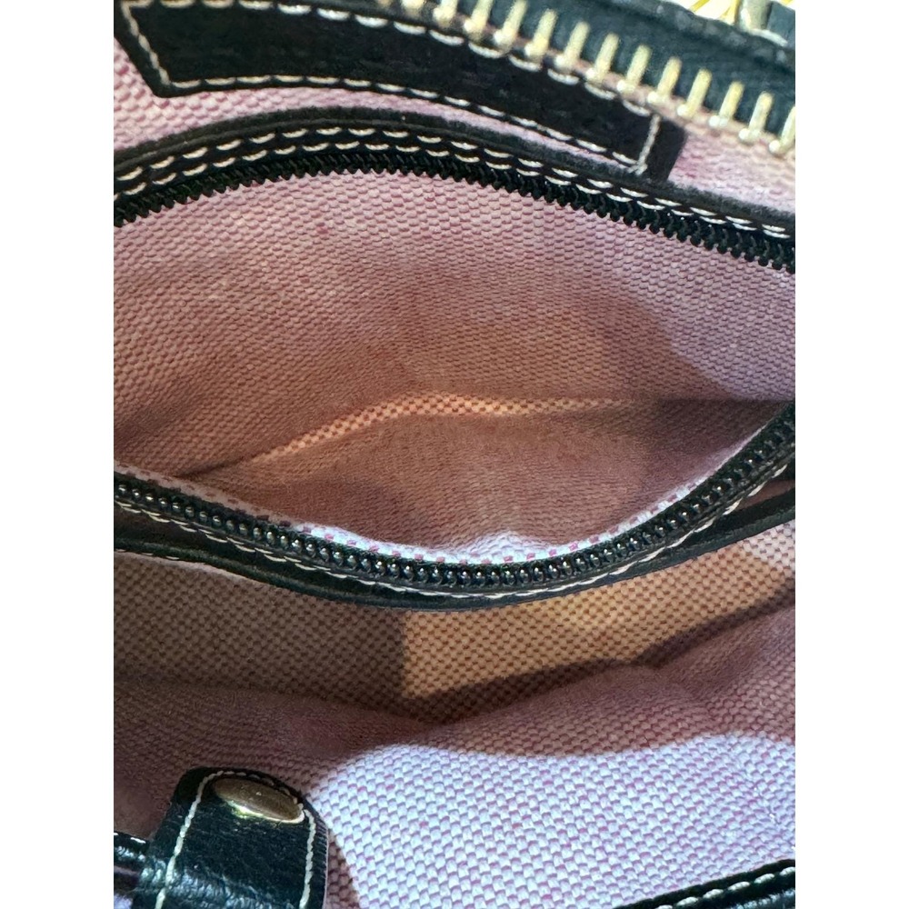Dooney & Bourke Black Leather Satchel Crossbody Purse Gold Hardware - Picture 8 of 14